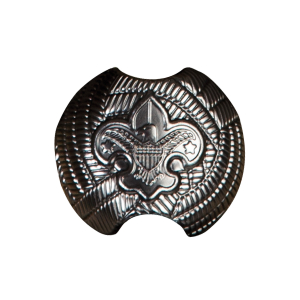 Scouts BSA Neckerchief Slide, Official Neckerchief Slide for Scouts BSA Uniform featuring Eagle inside fleur-de-lis on a dark metal slide