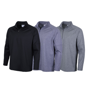 LIzardHead Men's Avalanche 1/4 Zip Pullover in Black, Blue, and Grey